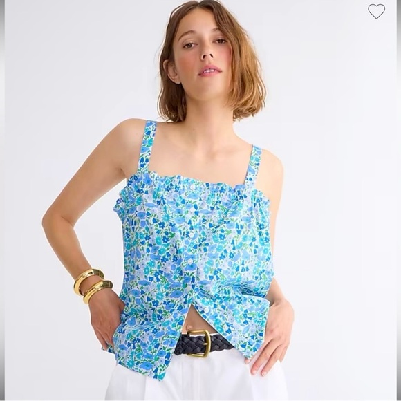 J. Crew Tops - Smocked button-front tank top in Liberty Poppy and Daisy fabric J CREW SIZE XS